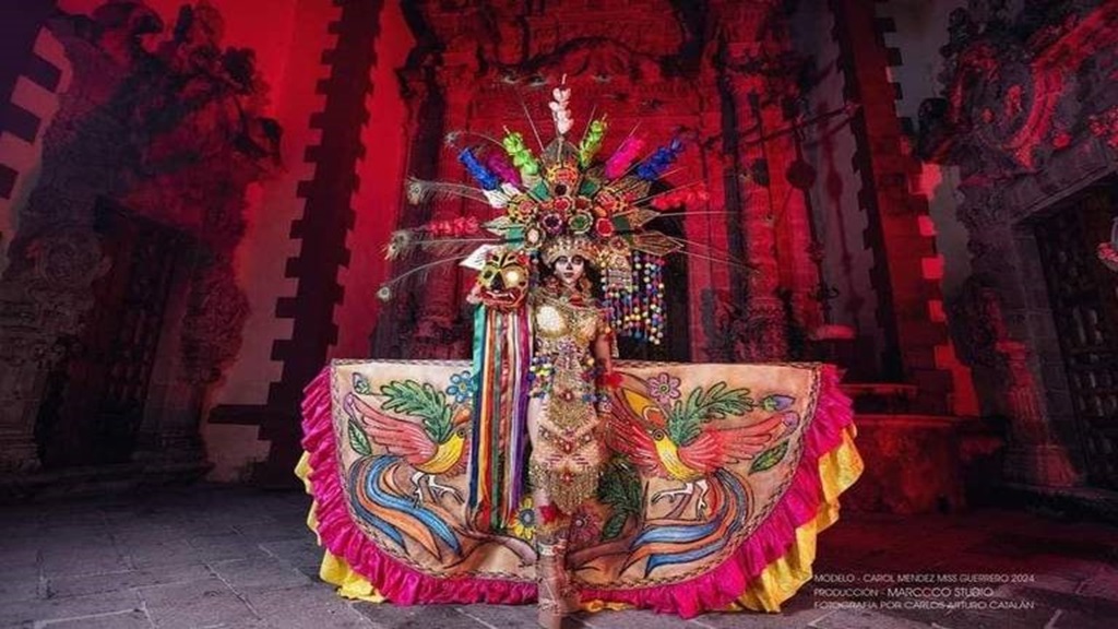 Vestido con bordados de Chilapa Guerrero representará a México en Miss Mundo 2025