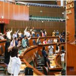 Bloquean maestros y administrativos la Costera de Acapulco por salarios, prima vacacional y el bono decembrino.