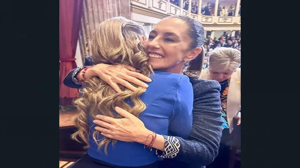 Felicita Sheinbaum a Evelyn Salgado con  emotivo abrazo por su cumpleaños