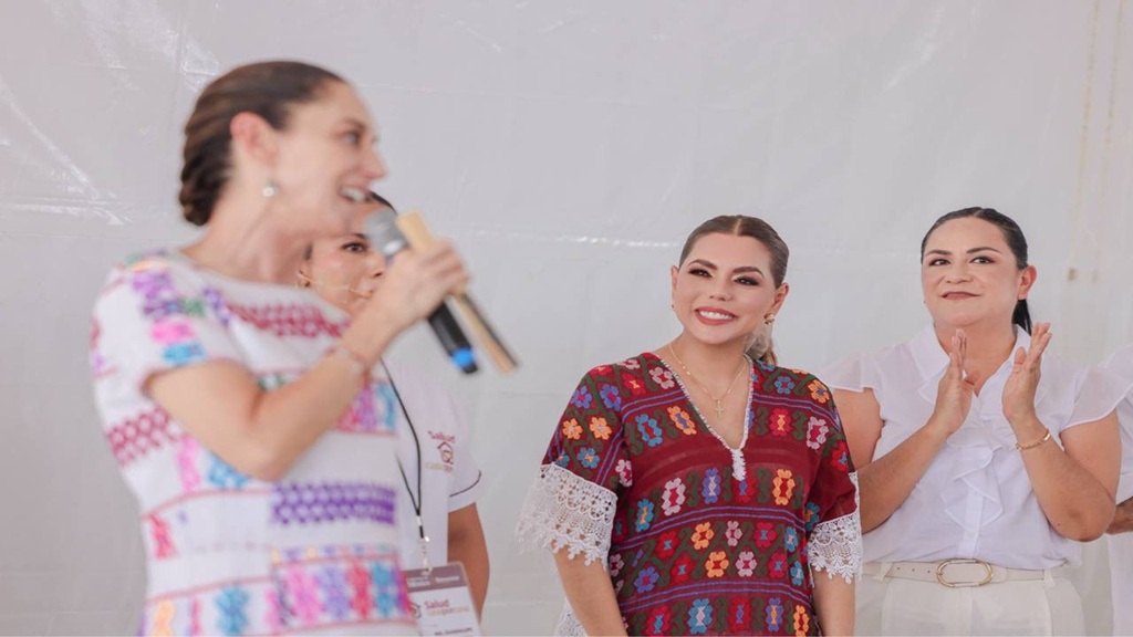 Encabezan Evelyn Salga Claudia Sheinbaum la Asamblea Informativa del programa Salud Casa por Casa en Acapulco