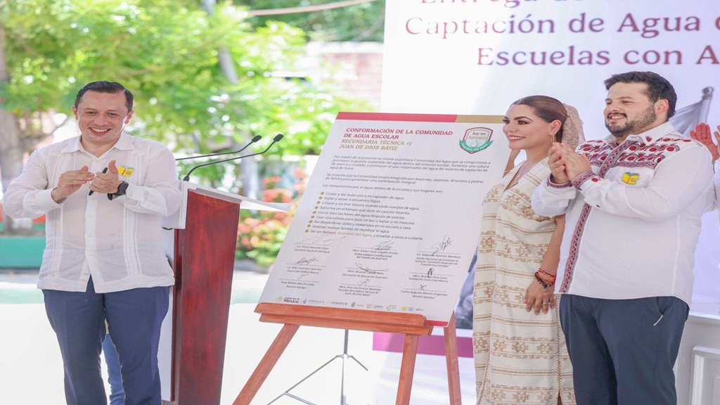 Evelyn Salgado entrega 37 Sistemas de Captación de Agua de Lluvia del programa “Escuelas con Agua”