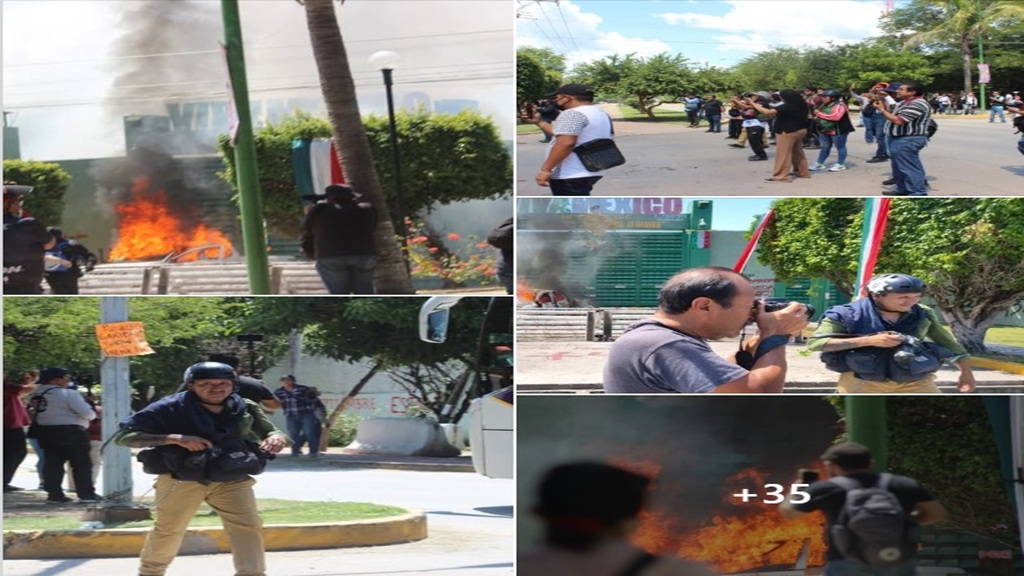 Lanzan más de 70 petardos normalistas de Ayotzinapa en el 27 Batallón de Infantería de Iguala