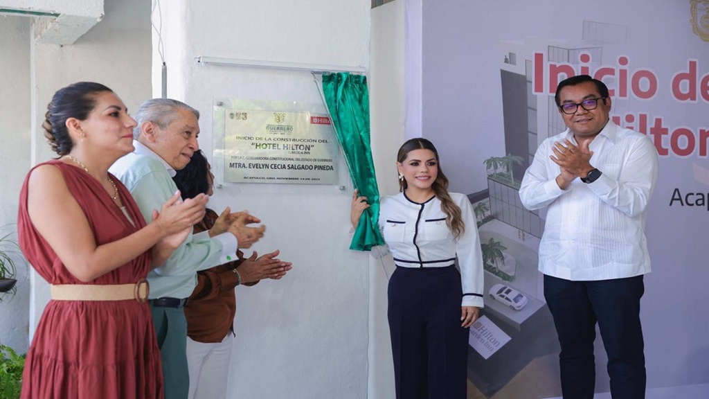 Asiste Evelyn Salgado al arranque de construcción del Hotel Hilton Garden Inn en Acapulco