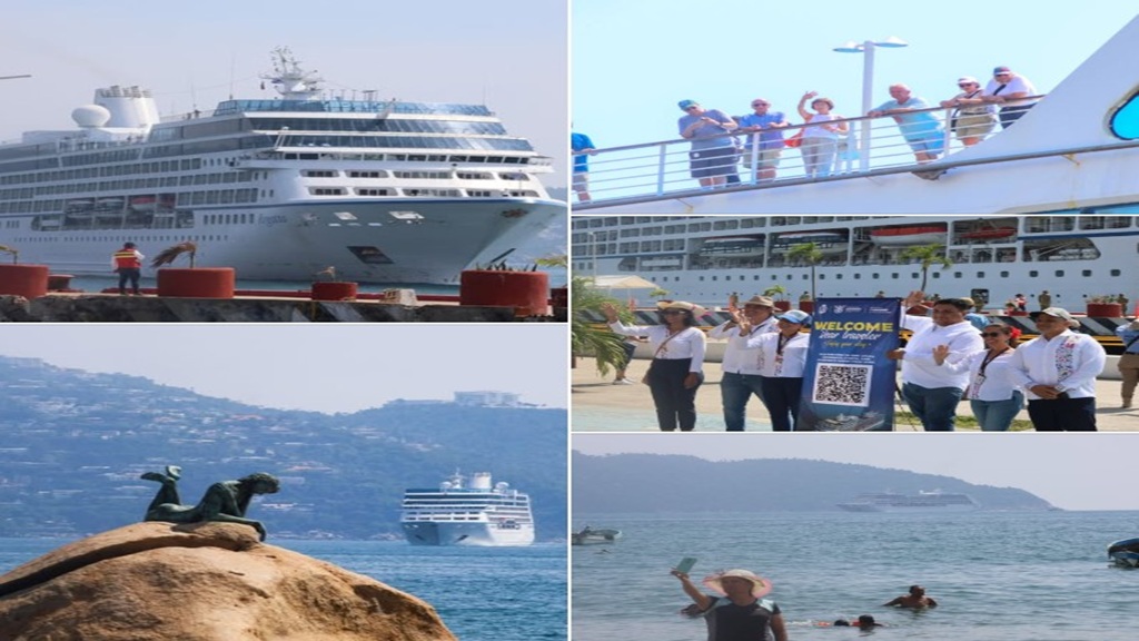Recibe Gobierno de Guerrero al crucero MS Regatta en Acapulco
