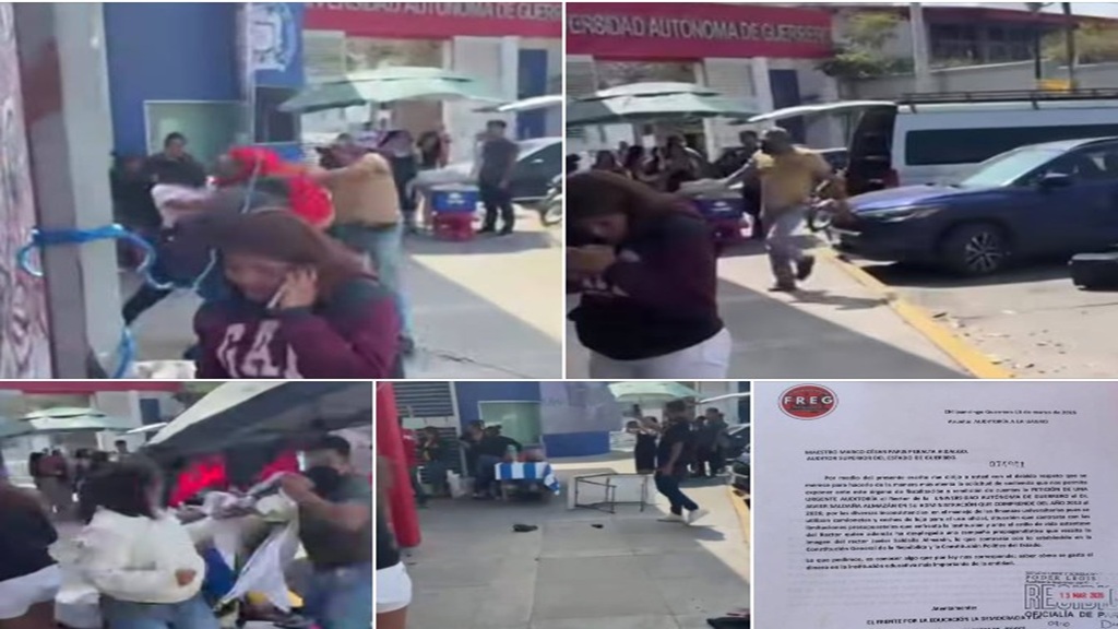 Porros de la UAGro desbaratan a golpes una protesta en Ciudad Universitaria